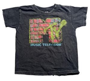 MTV Music Television Boys Size 4 Black Graphic T Shirt Graffiti Logo 2022